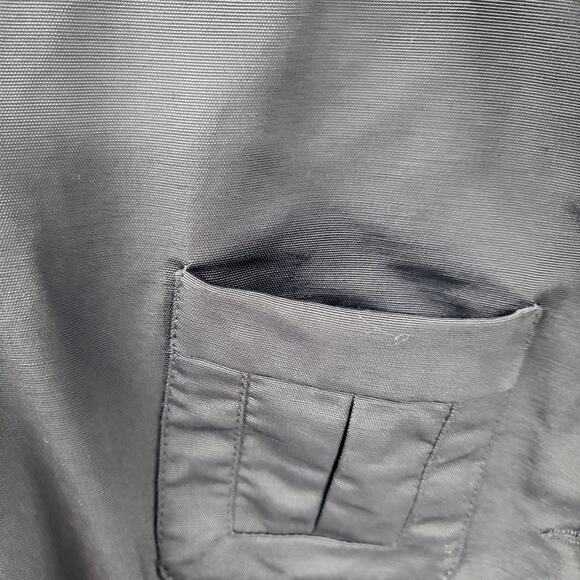 Vintage For Cynthia Black Trench Coat Leopard Print Lining Ruffled Wrists Size M - Picture 9 of 12